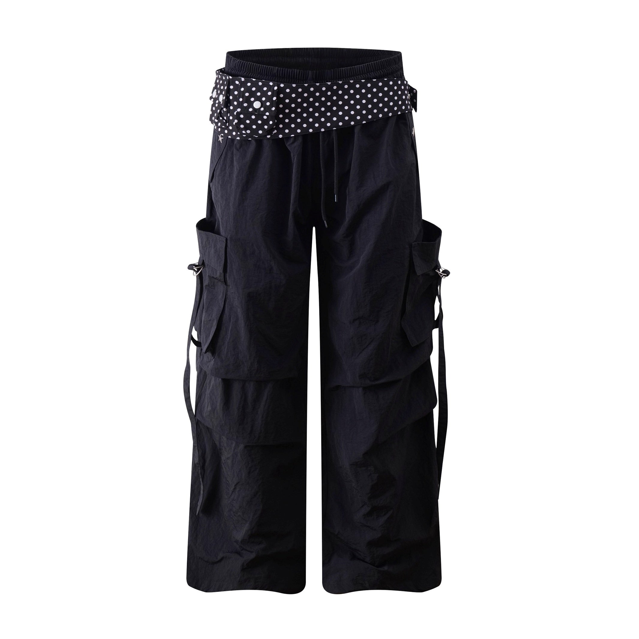 Polka Dot Waist Decoration Paratrooper Cargo Pants MW10236