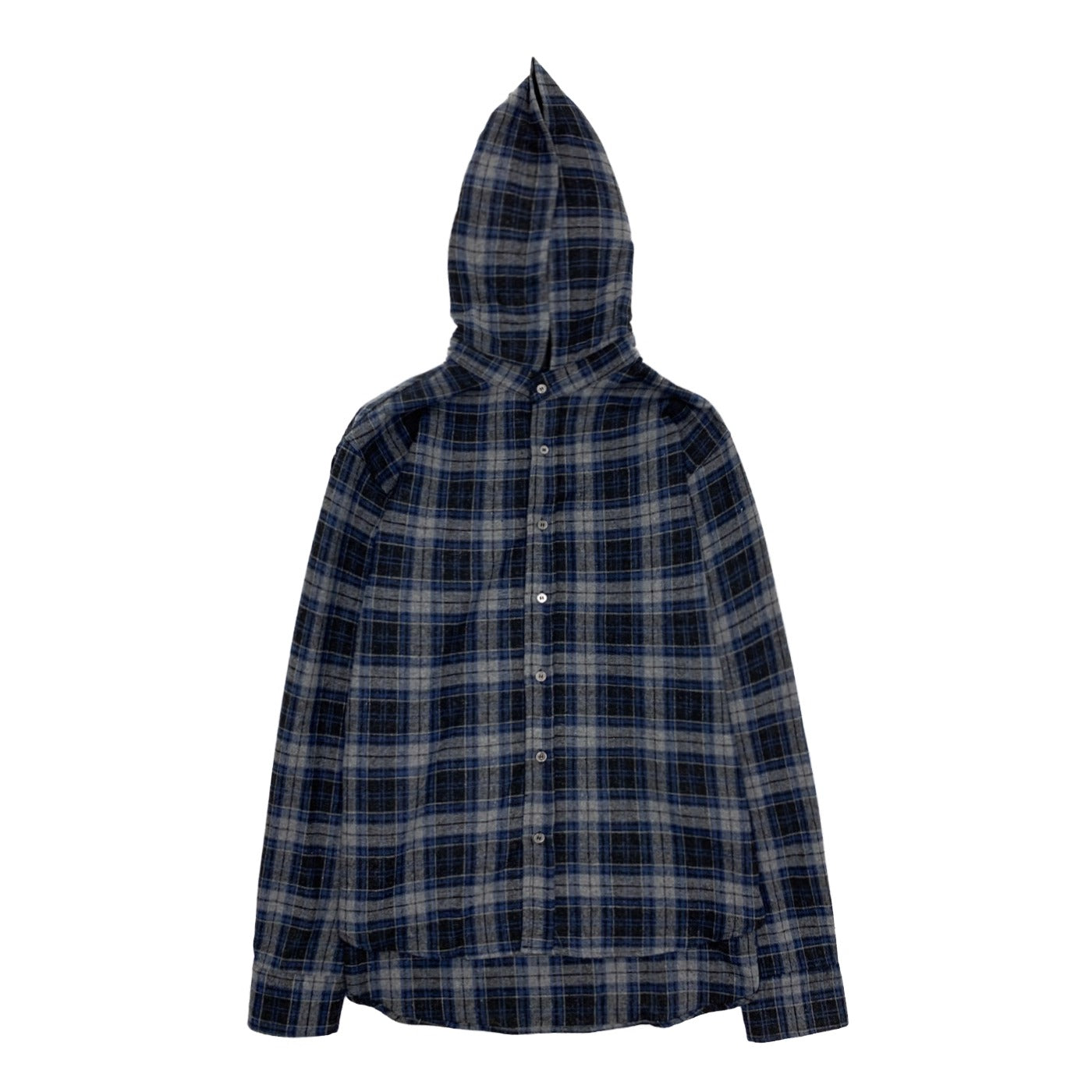 Plaid Long-sleeved Hooded Shirt MN9034