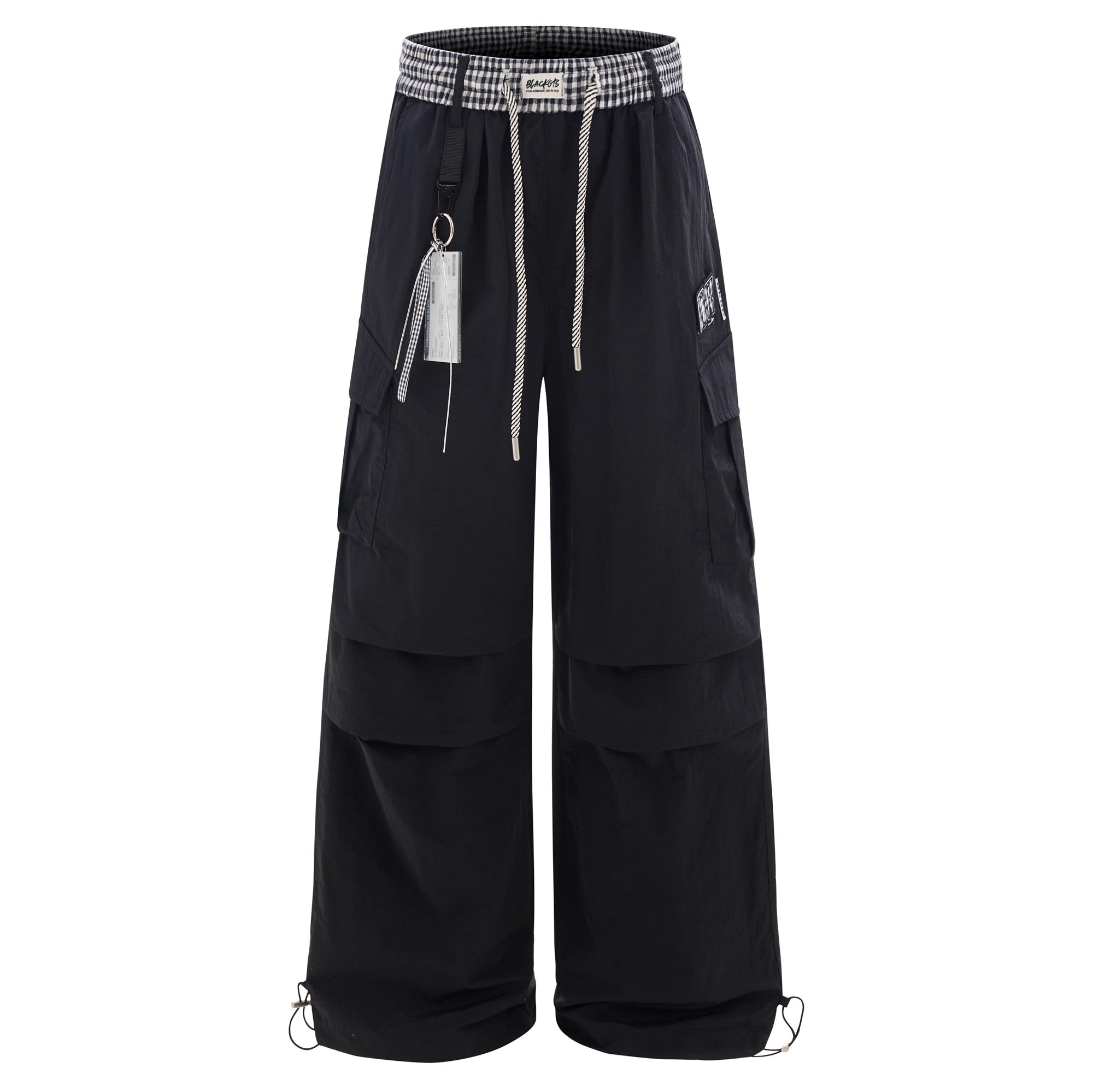 Check Panel Waist Paratrooper Pants MW10227