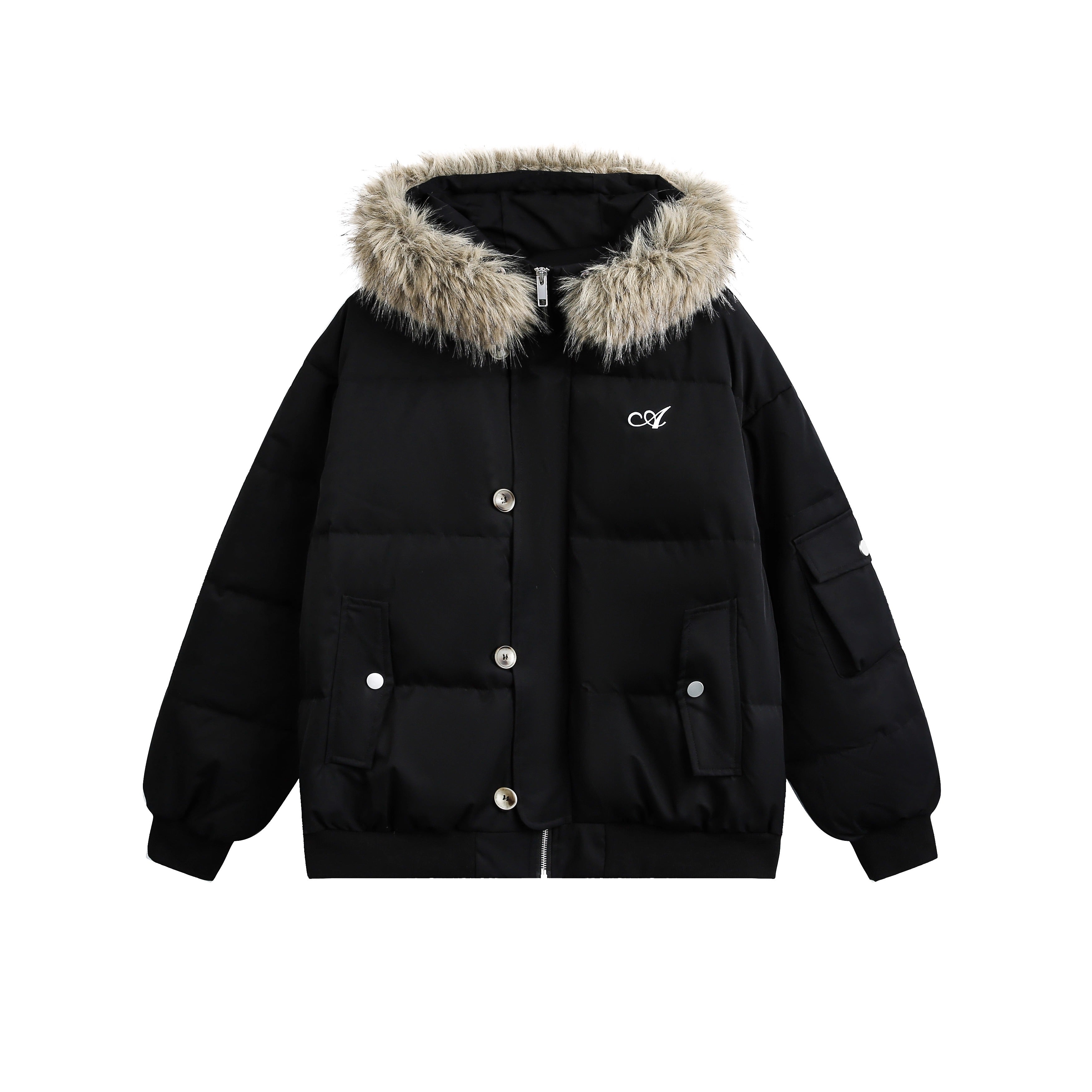 Large Fur Collar Hooded Down Jacket EZ301