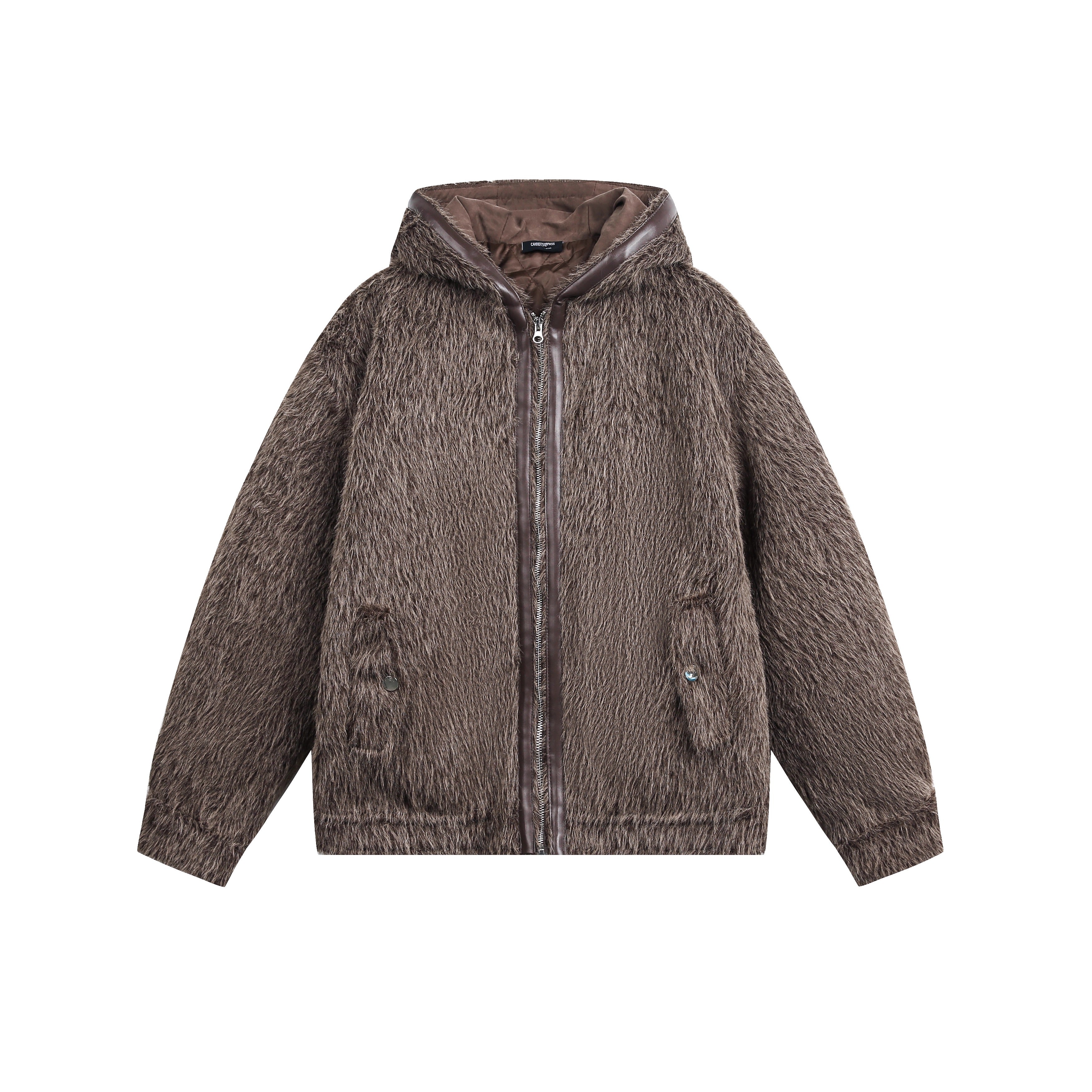 Loose Shaggy Fur Warm Hooded Jacket MY29
