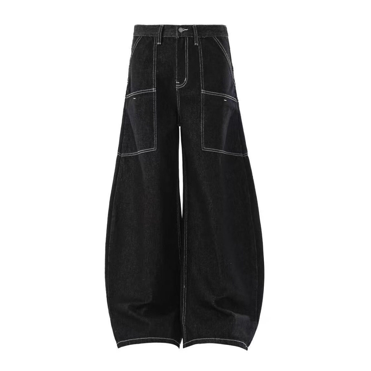 Contrast Stitch Loose Curve Jeans AC7158