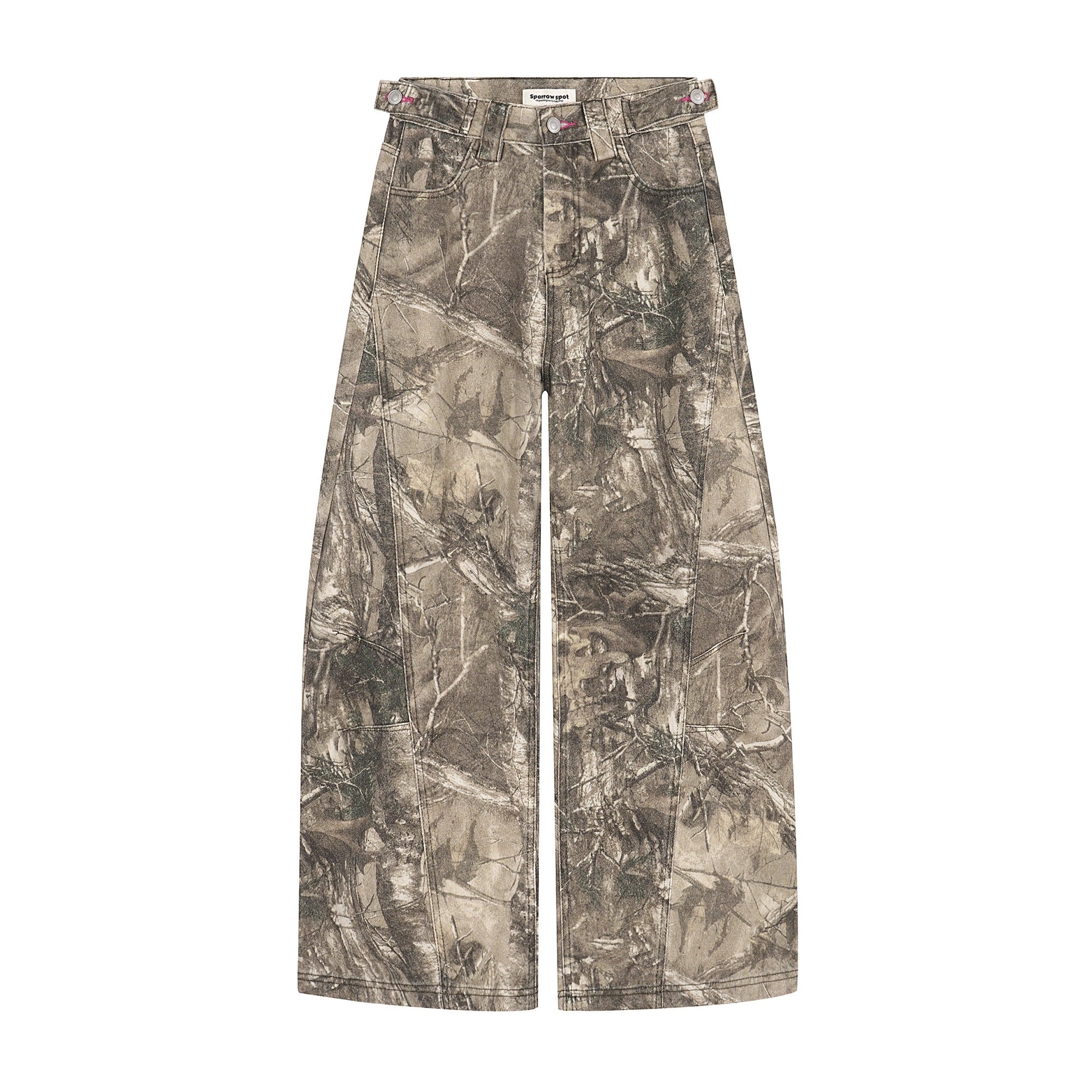Letter Embroidered Camouflage Wide-leg Pants BK7018