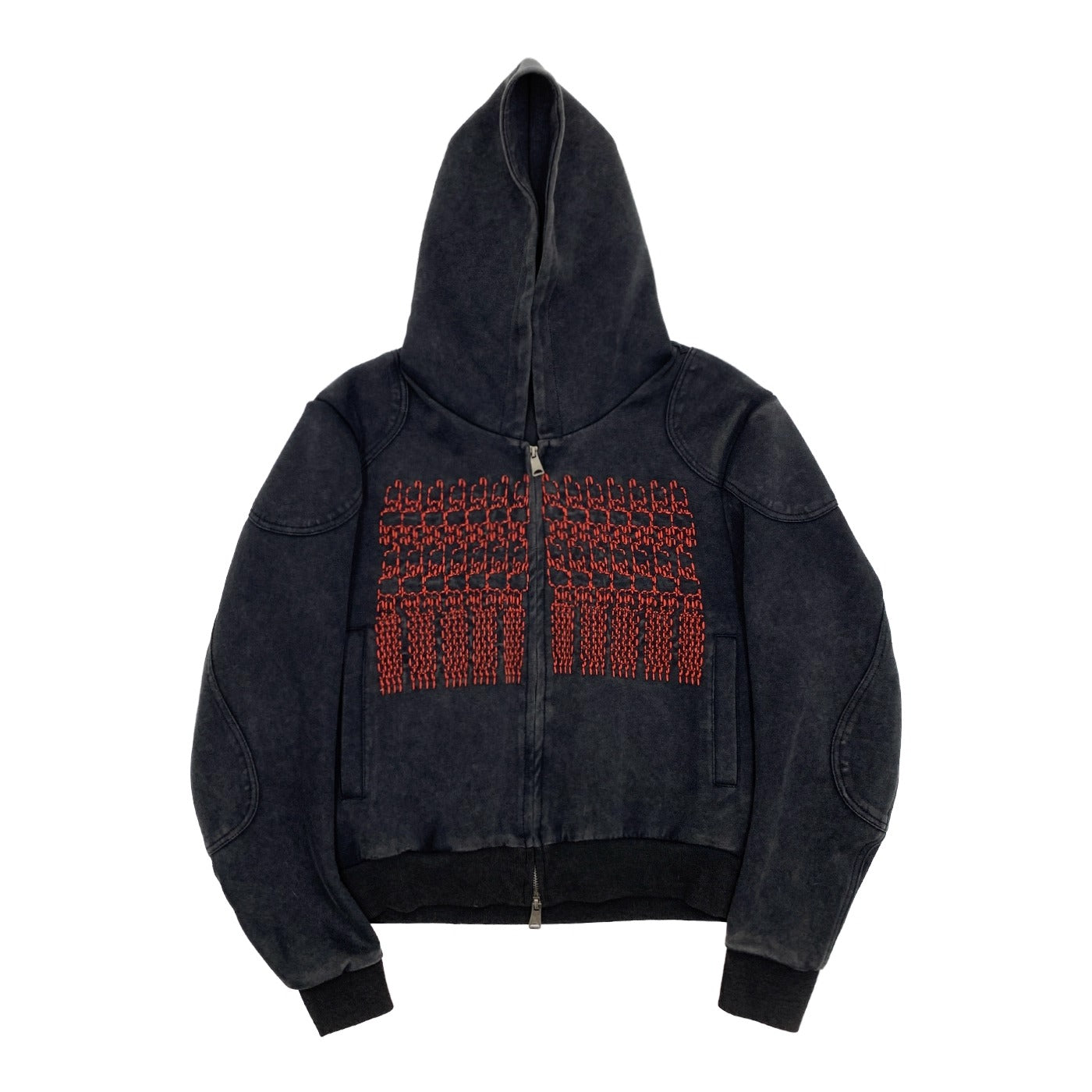 Embroidery Patch Washed Hooded Parka MN9050