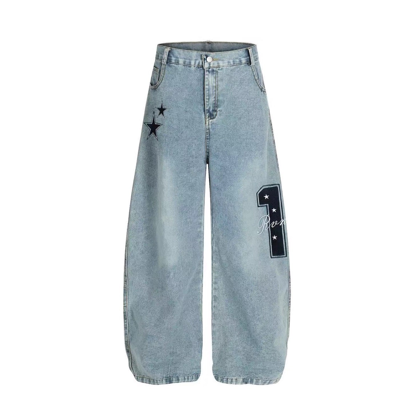 Vintage Embroidery Star Made Aged Curve Jeans AC7163