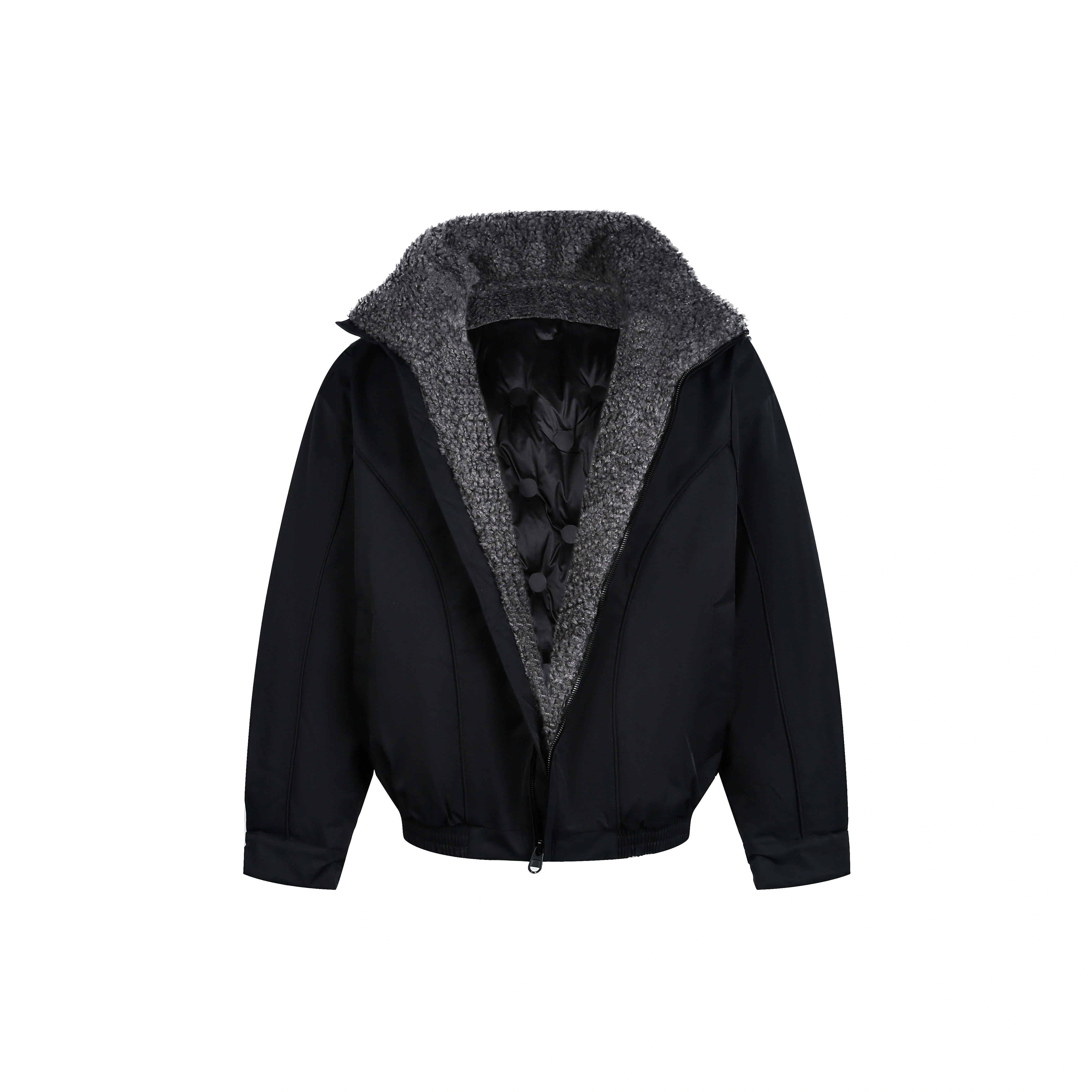 Furry Zip Simple Down Jacket EZ293