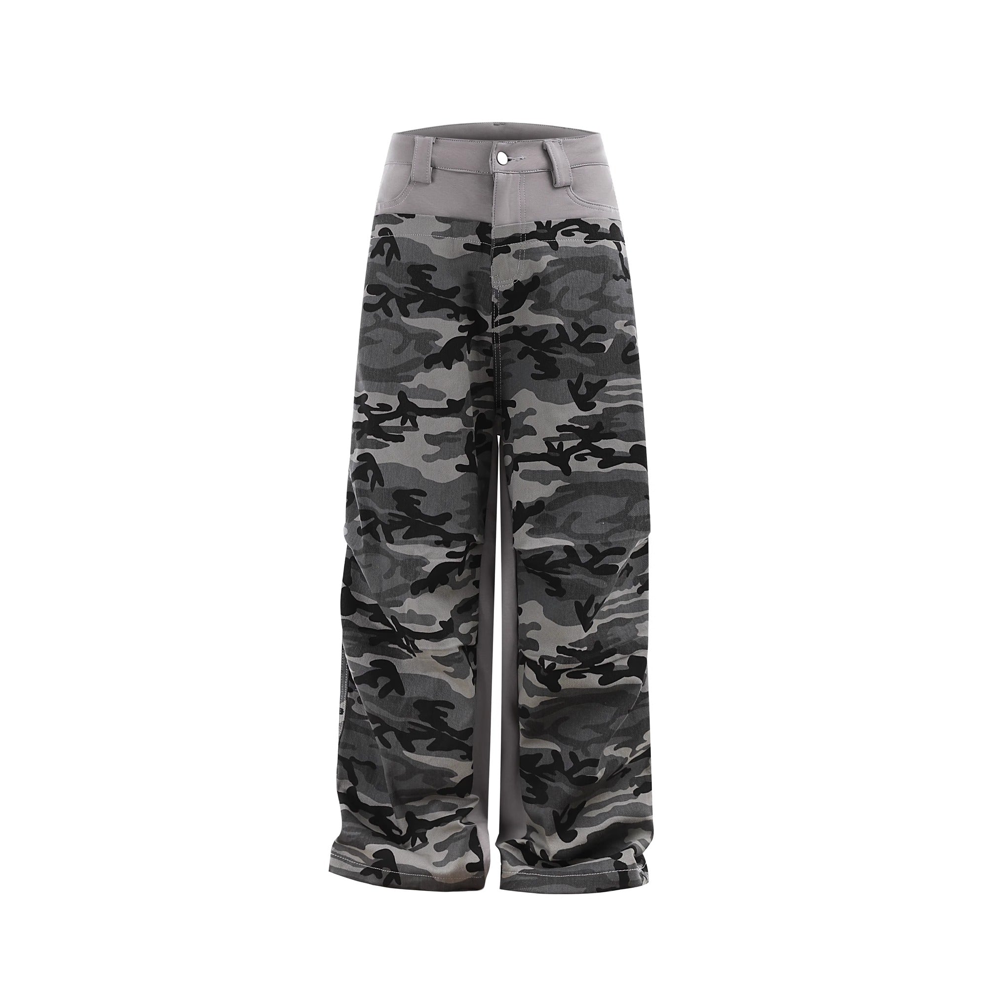 Camouflage Panel Switching Curve Pants MW10192