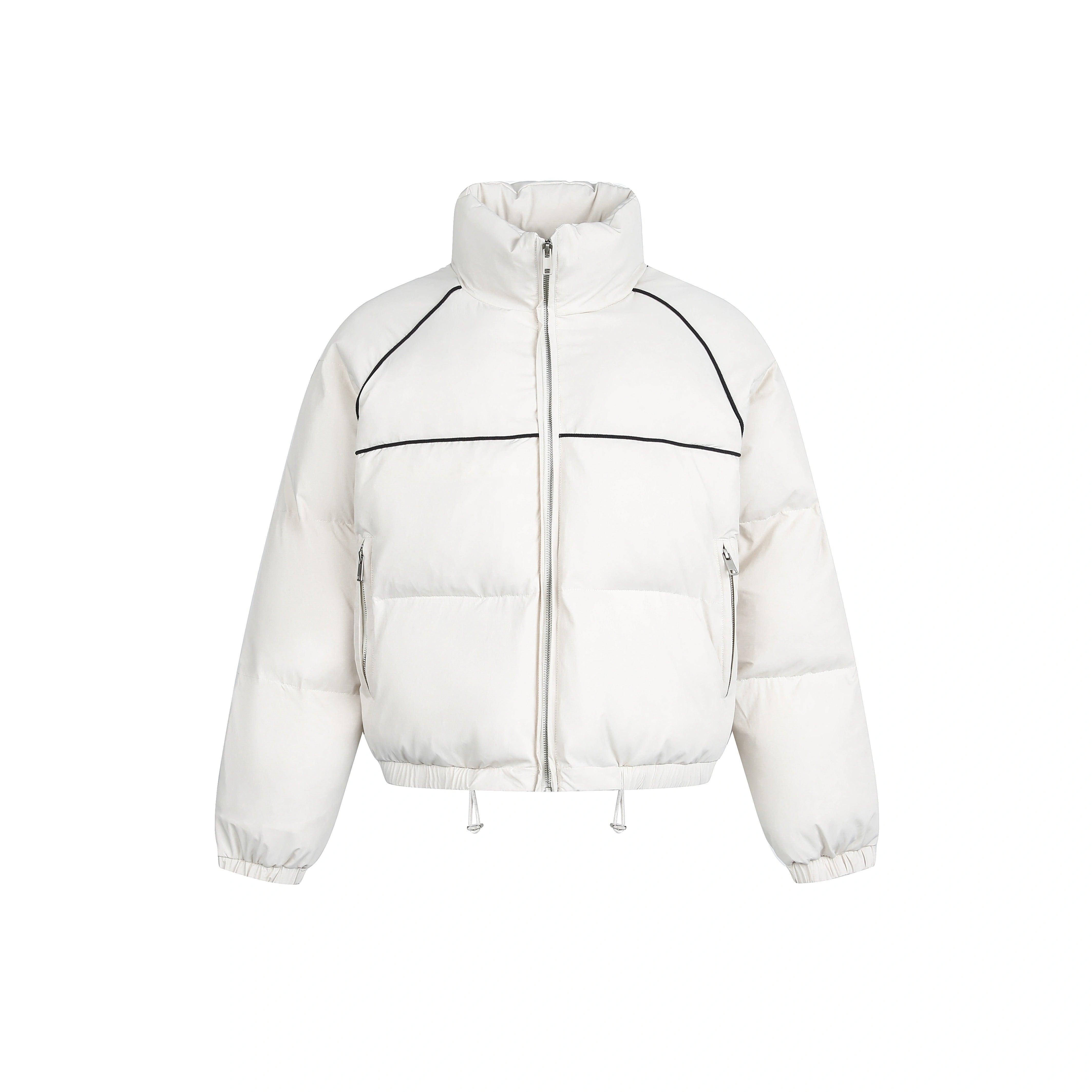 Contrasting Line Stand Collar Basic Jacket EZ298