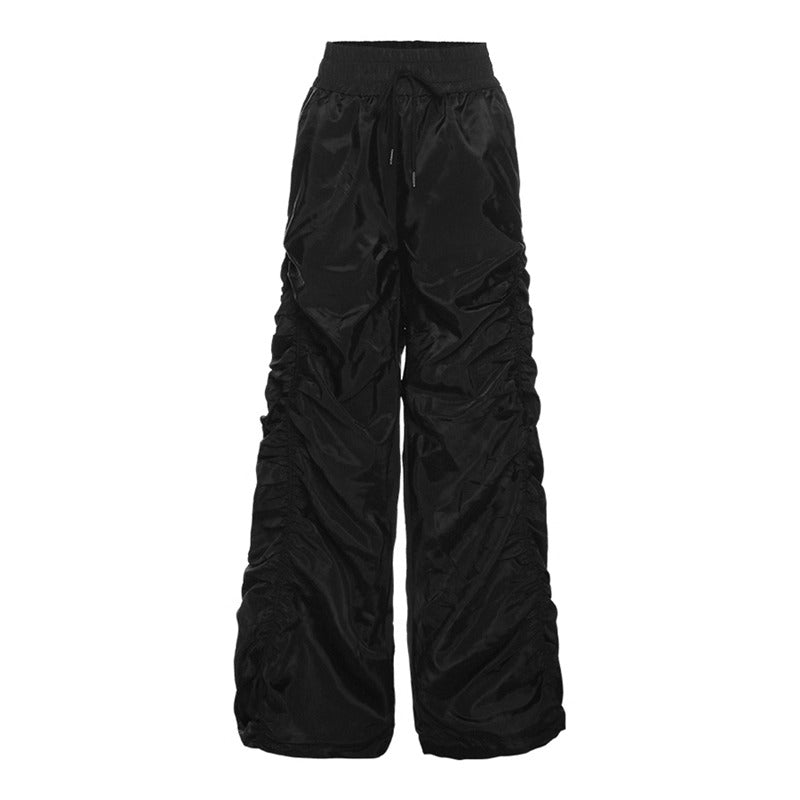 Side Gather High-waisted Loose Long Pants MW10256