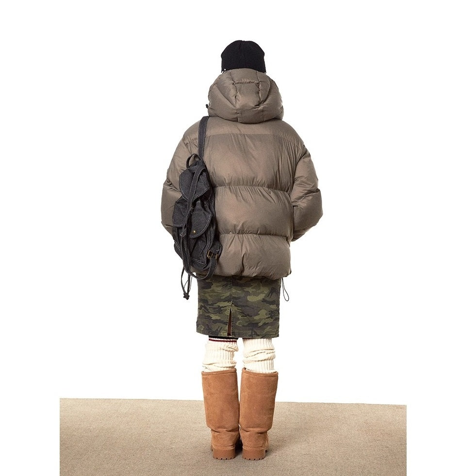 Print Hooded Short Padded Jacket TP9001