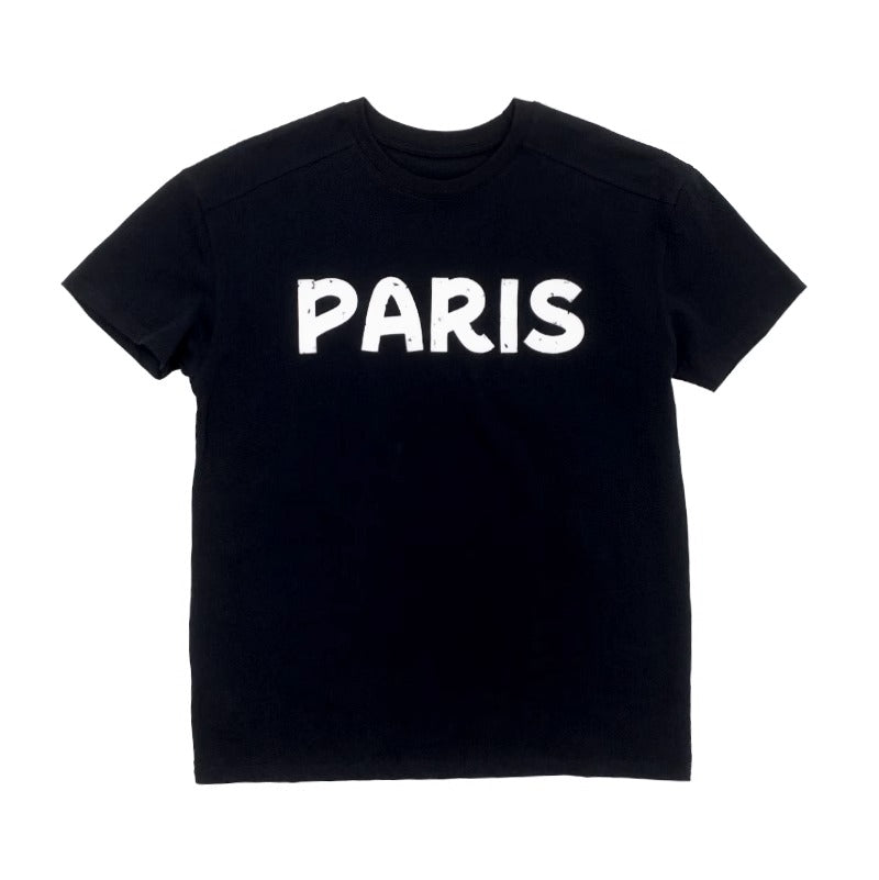 Mottled Letters Printed T-shirt MN9016