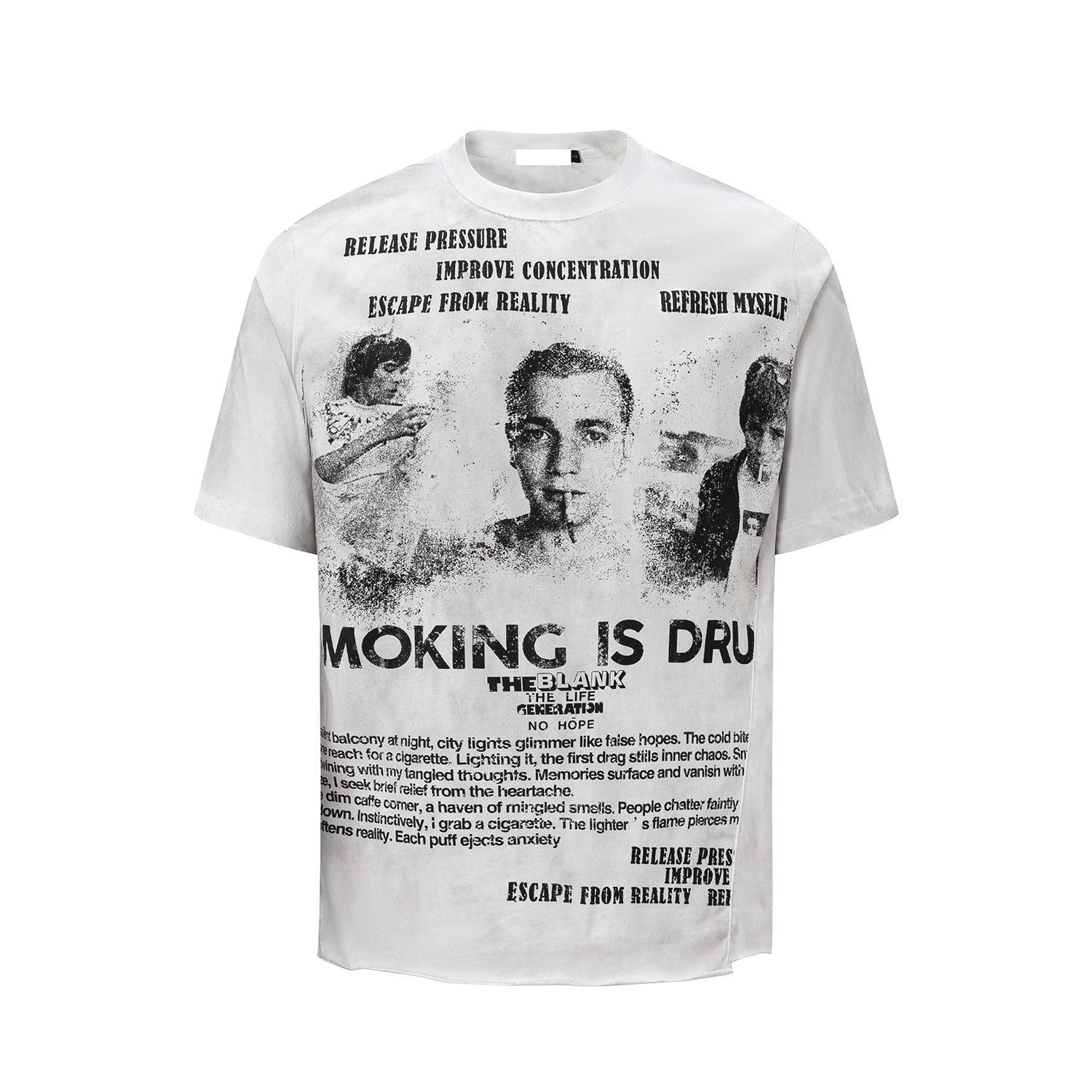 Newspaper Portrait Print T-shirt MN9010