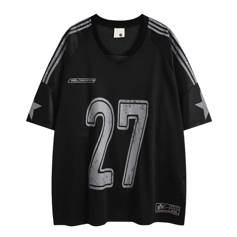 Number Print Mesh T-shirt MW10198