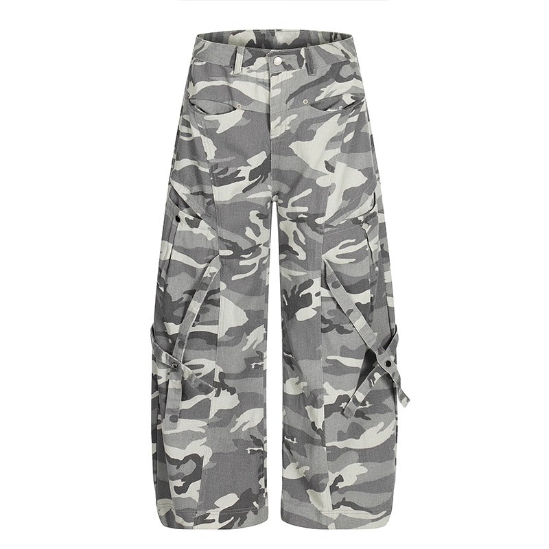 Strap Design Curve Camouflage Pants MW10299