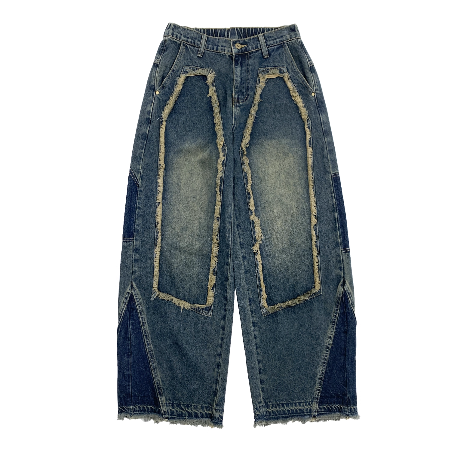 【上下別売り】Irregular Stitching Washed Denim Jacket  & Jeans Set-up MN9037