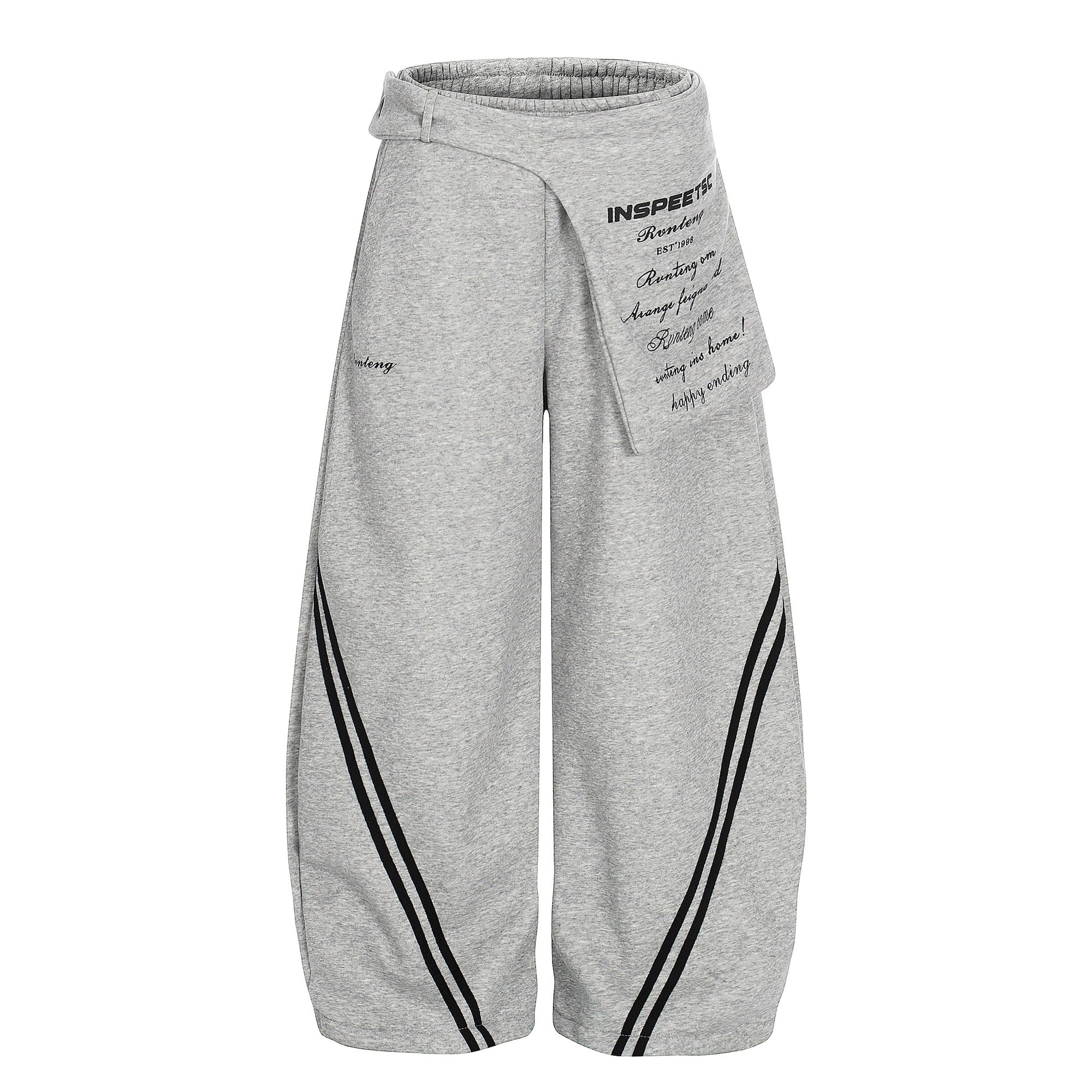 Waist Layered Design Curve Sweat Pants BK7062