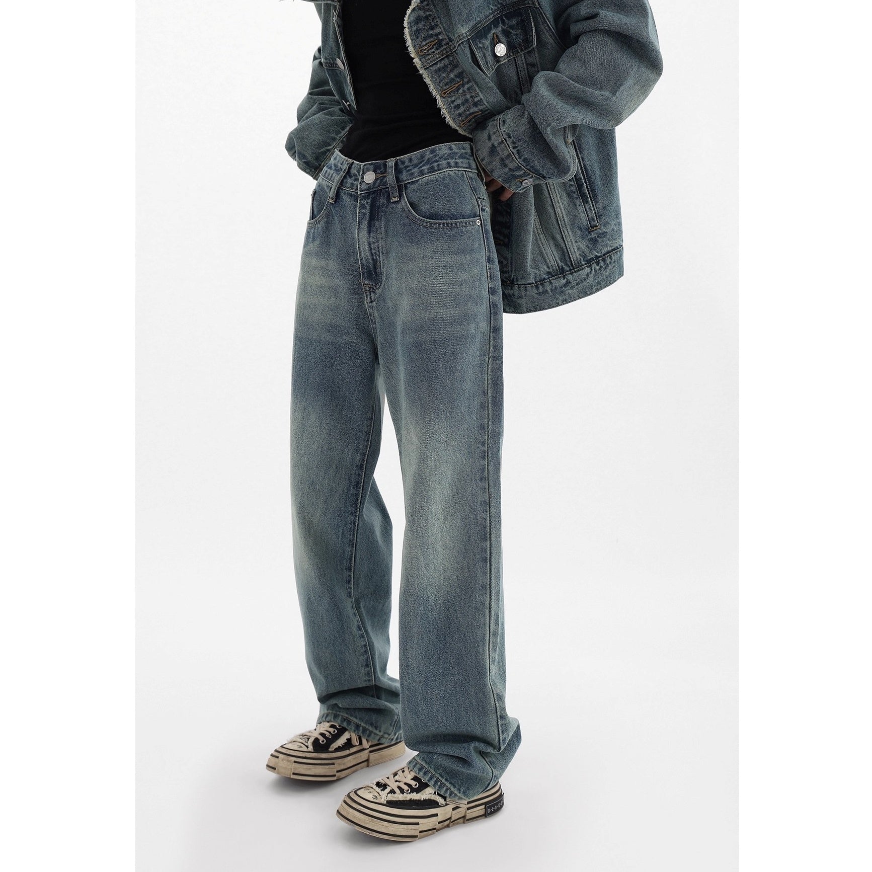 【上下別売り】Vintage Distressed Denim Jacket & Jeans Set-up AC7018