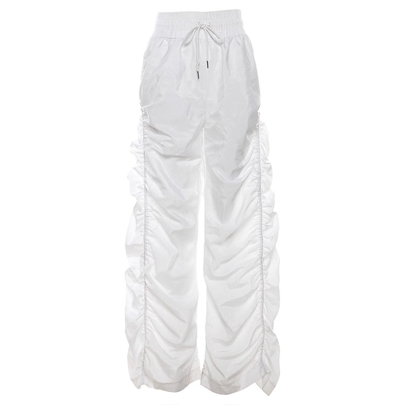 Side Gather High-waisted Loose Long Pants MW10256