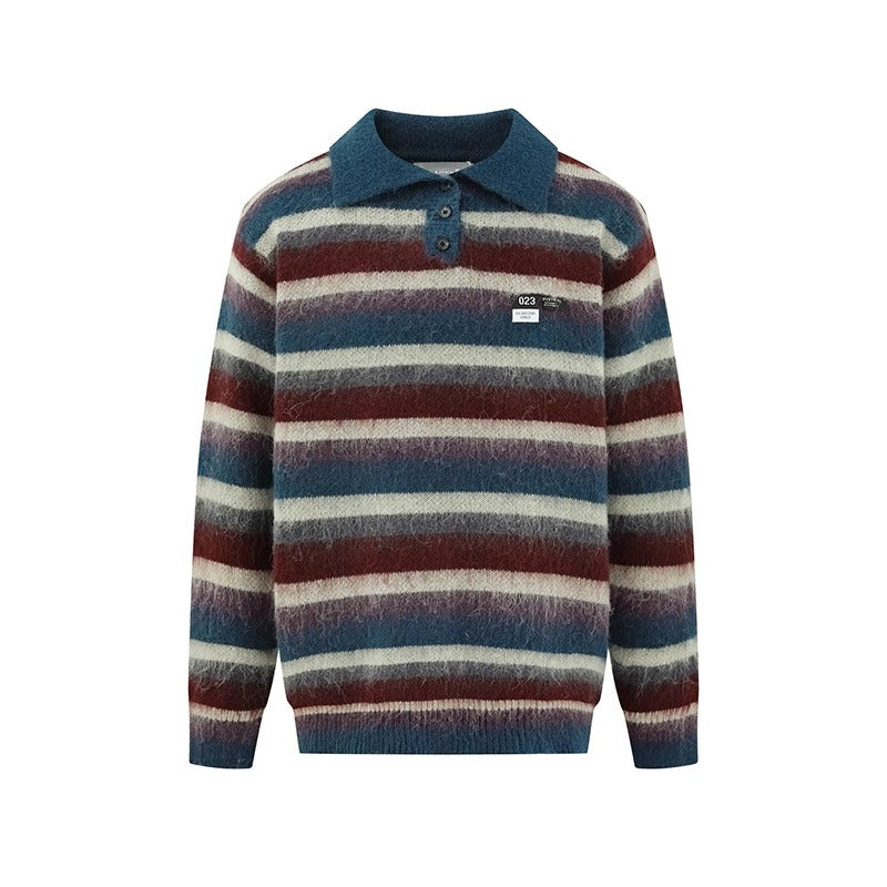 Polo Collar Multi Border Sweater MW10252