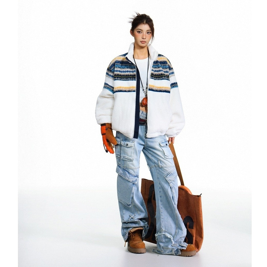 Nordic Pattern Boa Padded Jacket MY32