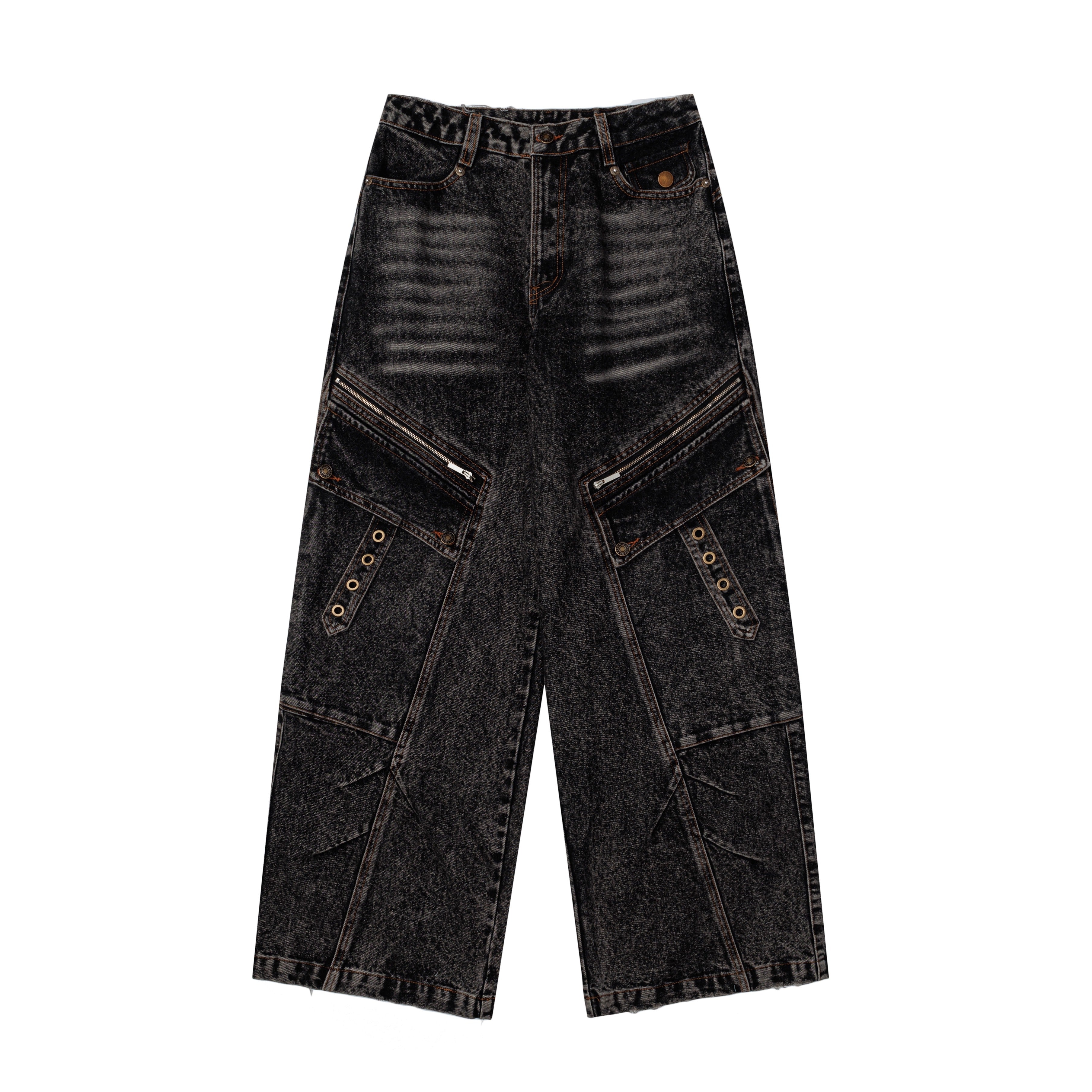 Slant Zip Pocket Wide-leg Cargo Pants VI2012