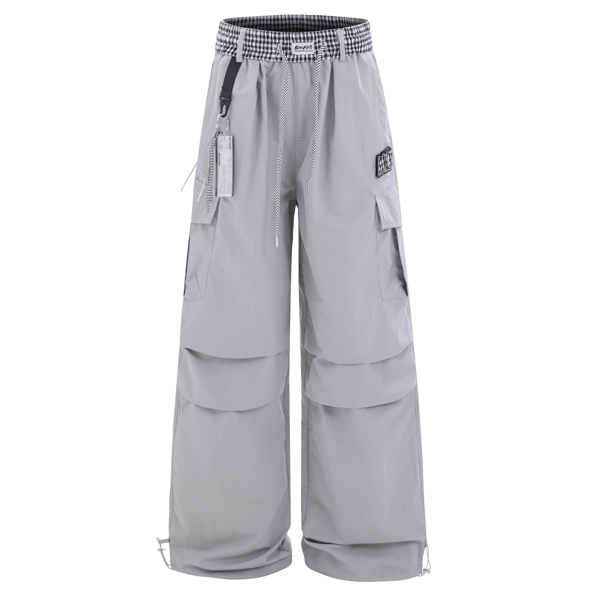 Check Panel Waist Paratrooper Pants MW10227