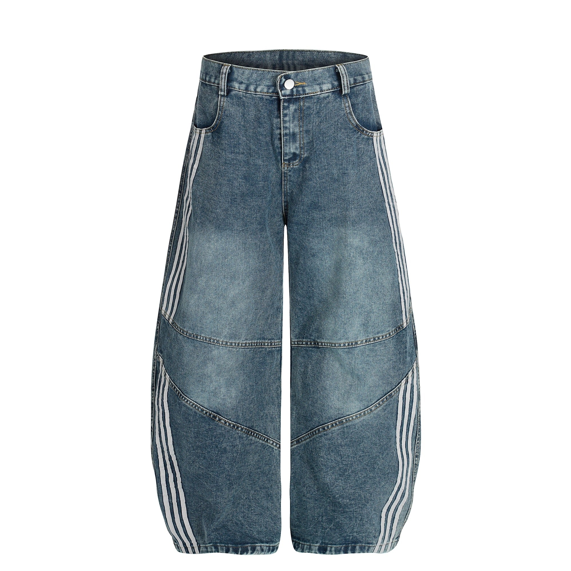 Three-Bar Splicing Wide-leg Curve Jeans MW10244