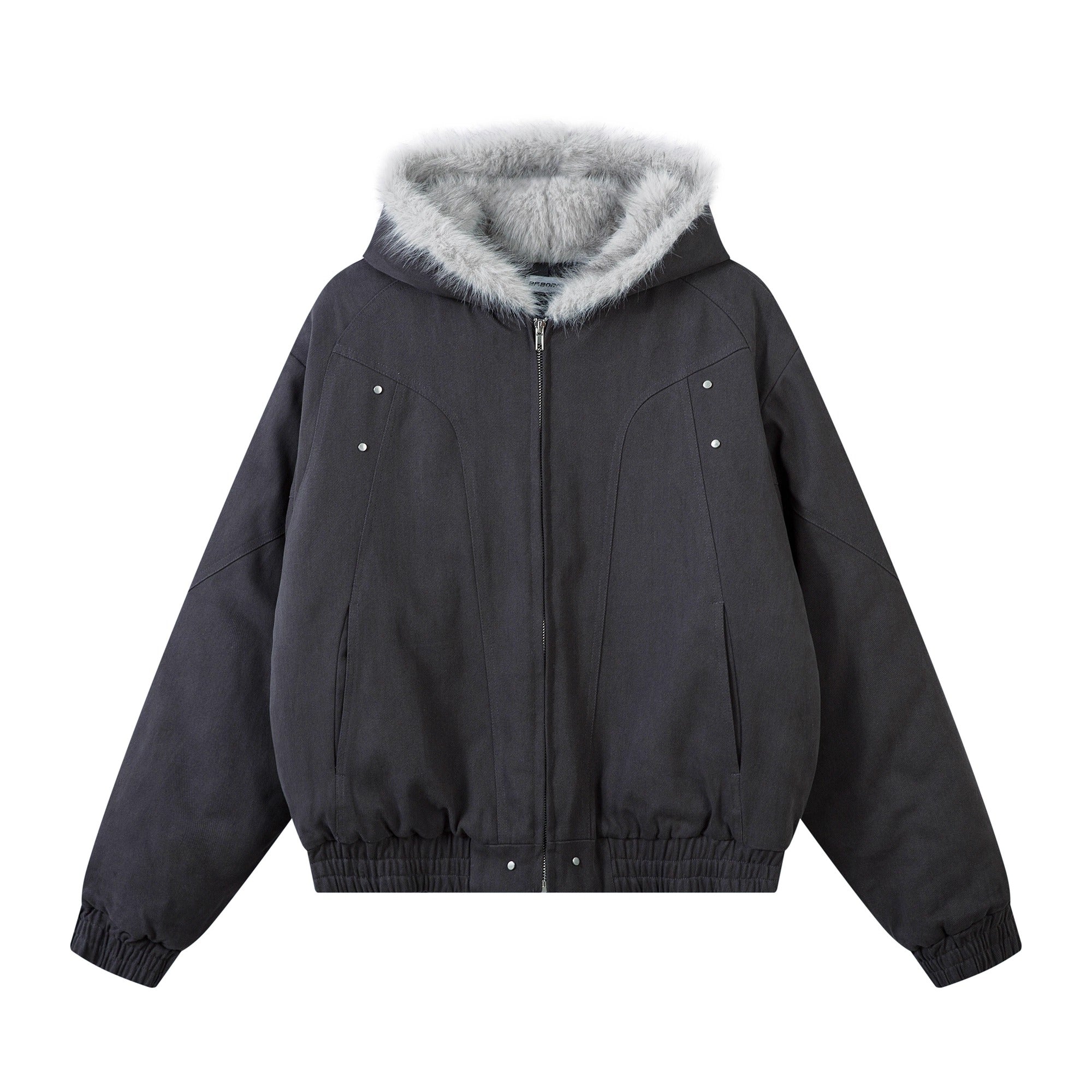 Carving Fur Collar Hooded Jacket BK7051
