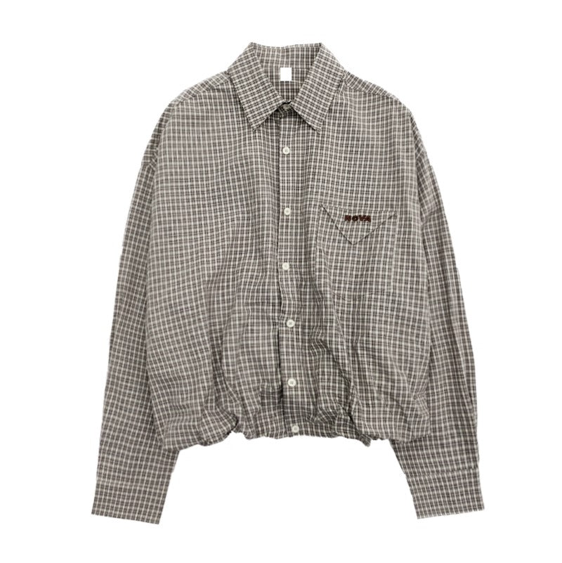 Retro Plaid Cropped Shirt Jacket MN9005