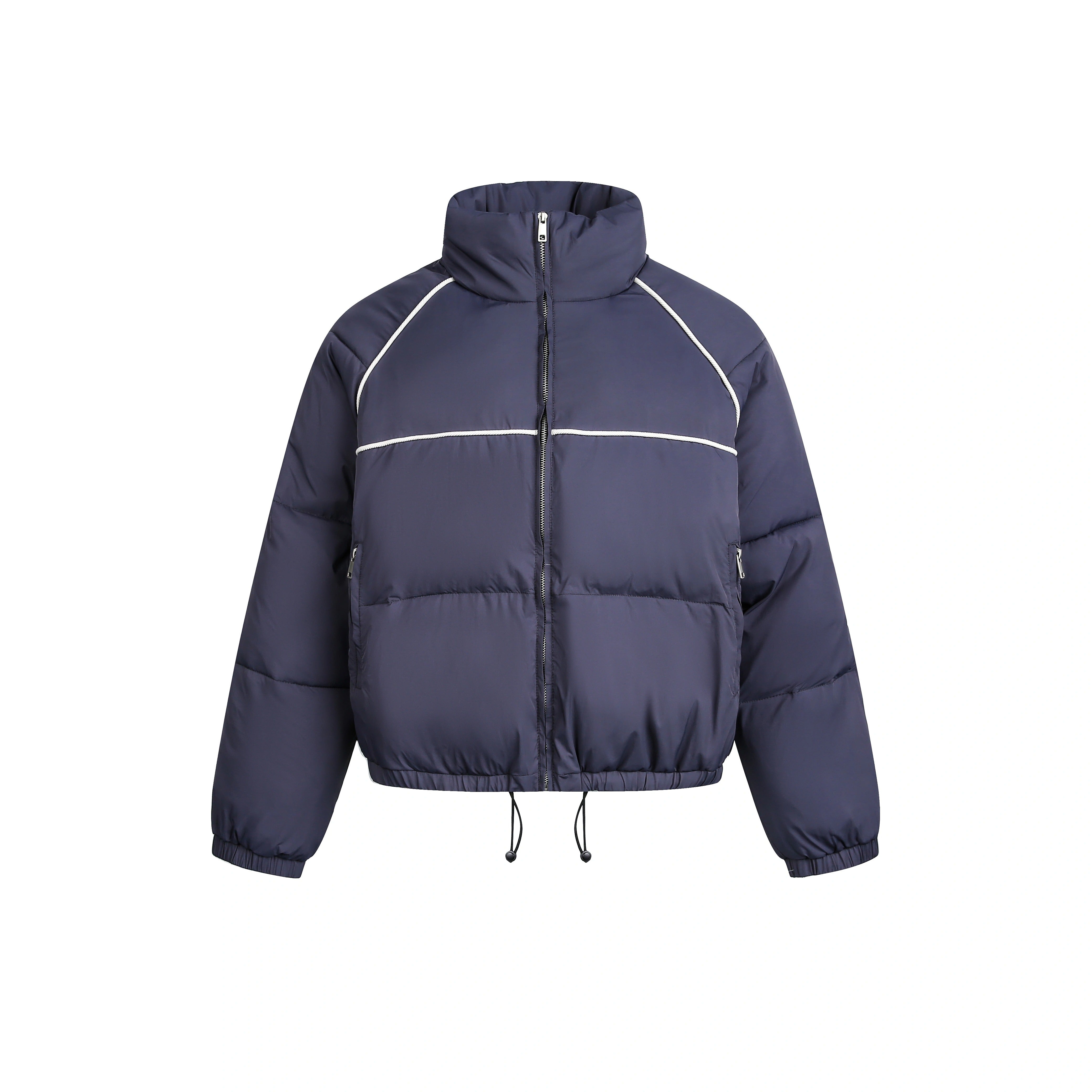 Contrasting Line Stand Collar Basic Jacket EZ298