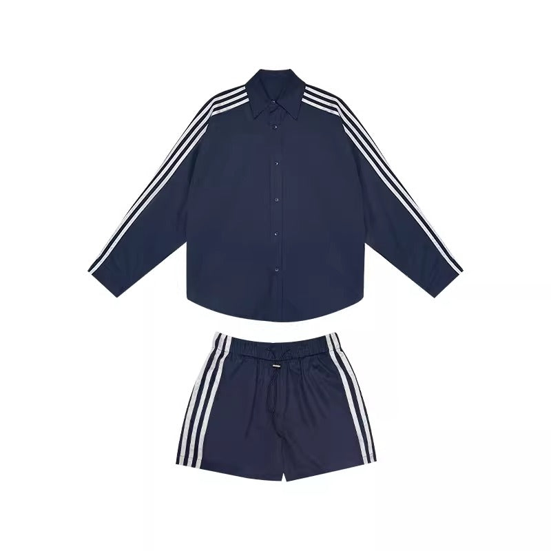 Three-bar Loose Shirt + Shorts Set-up CC1004