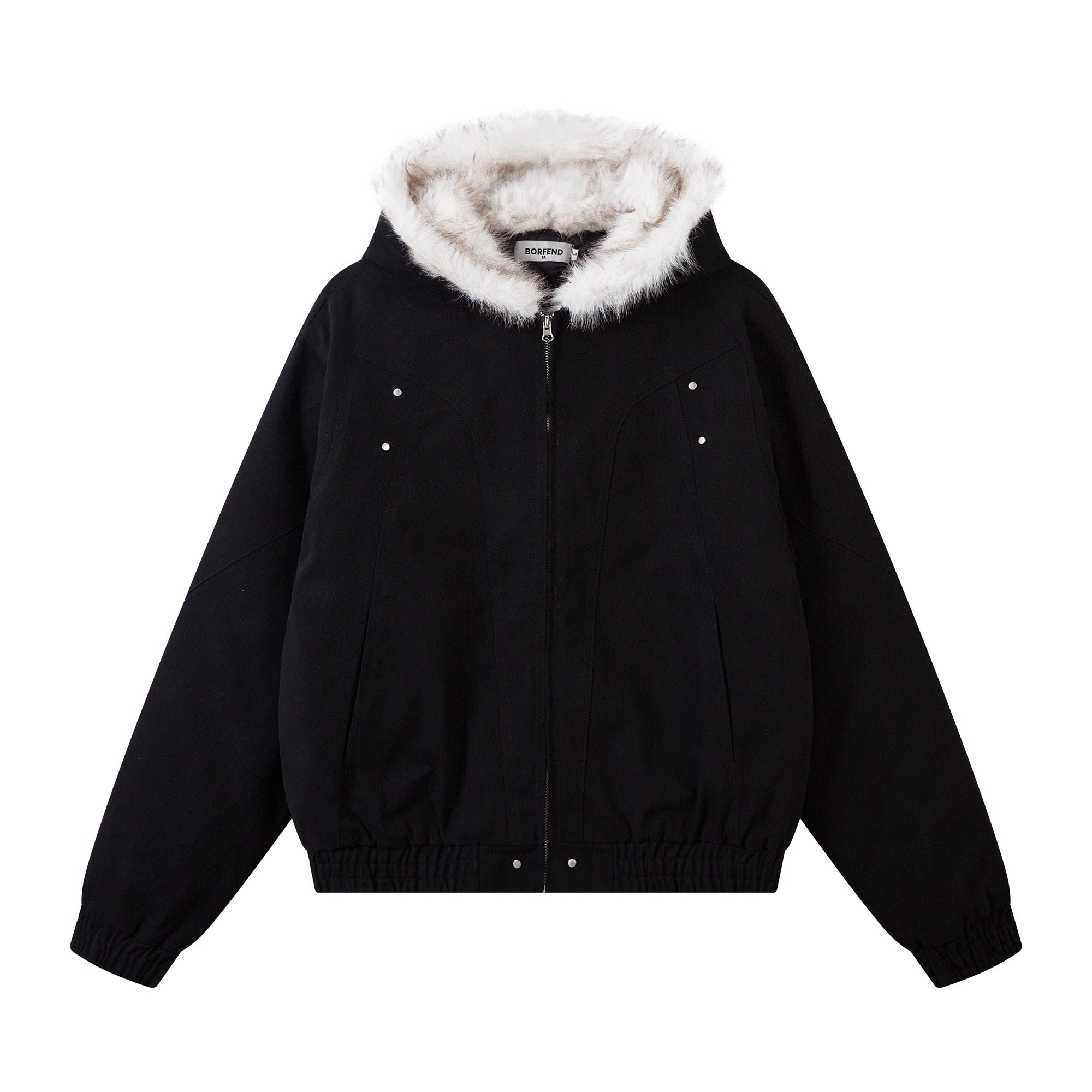 Carving Fur Collar Hooded Jacket BK7051