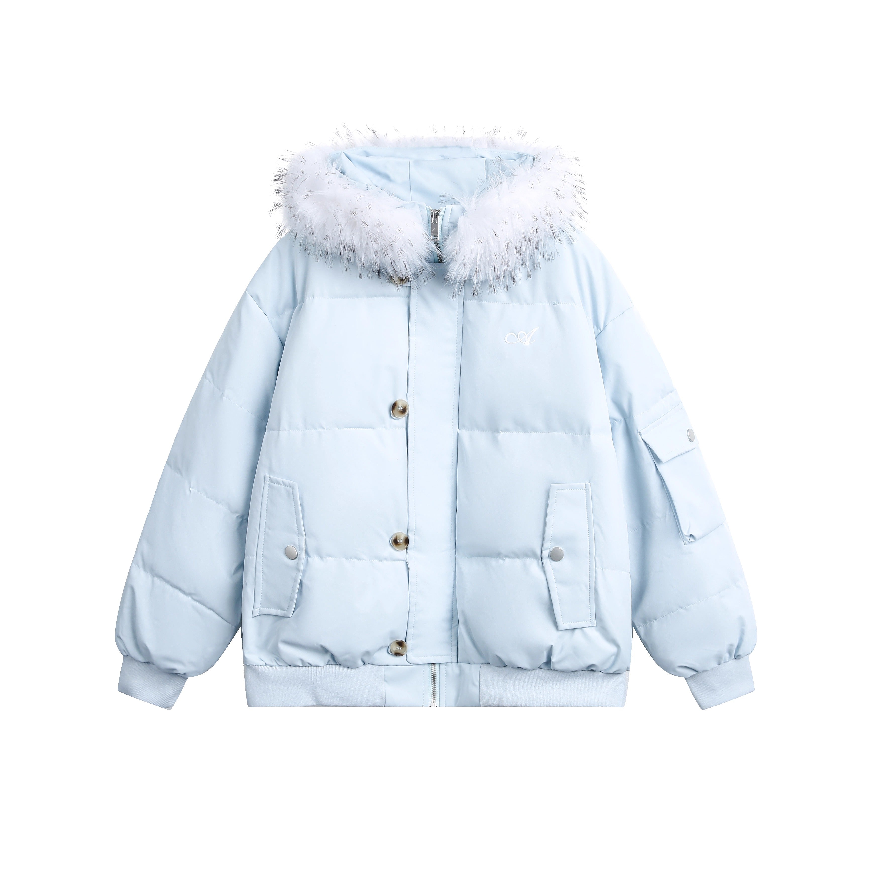 Large Fur Collar Hooded Down Jacket EZ301