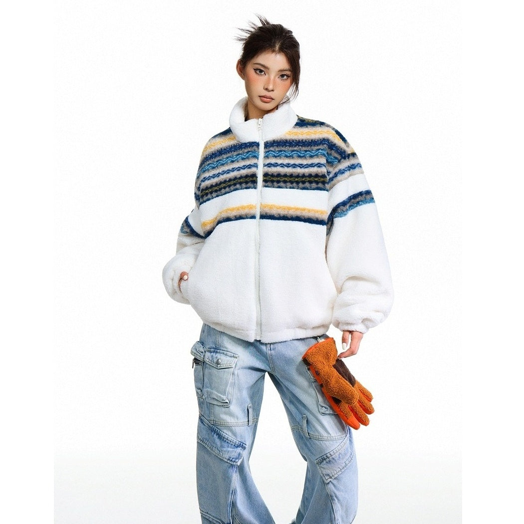 Nordic Pattern Boa Padded Jacket MY32