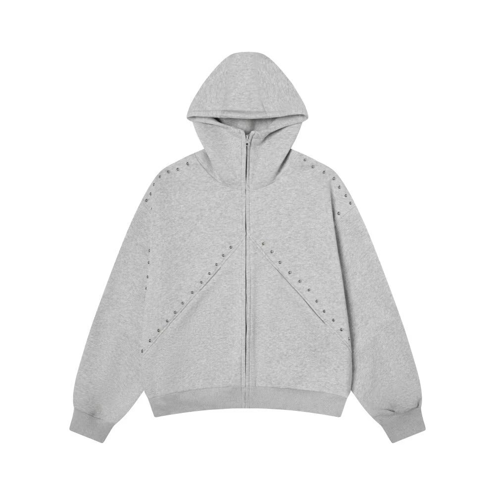 Doberman Pinscher Ears Rivet Hooded Jacket BK7024