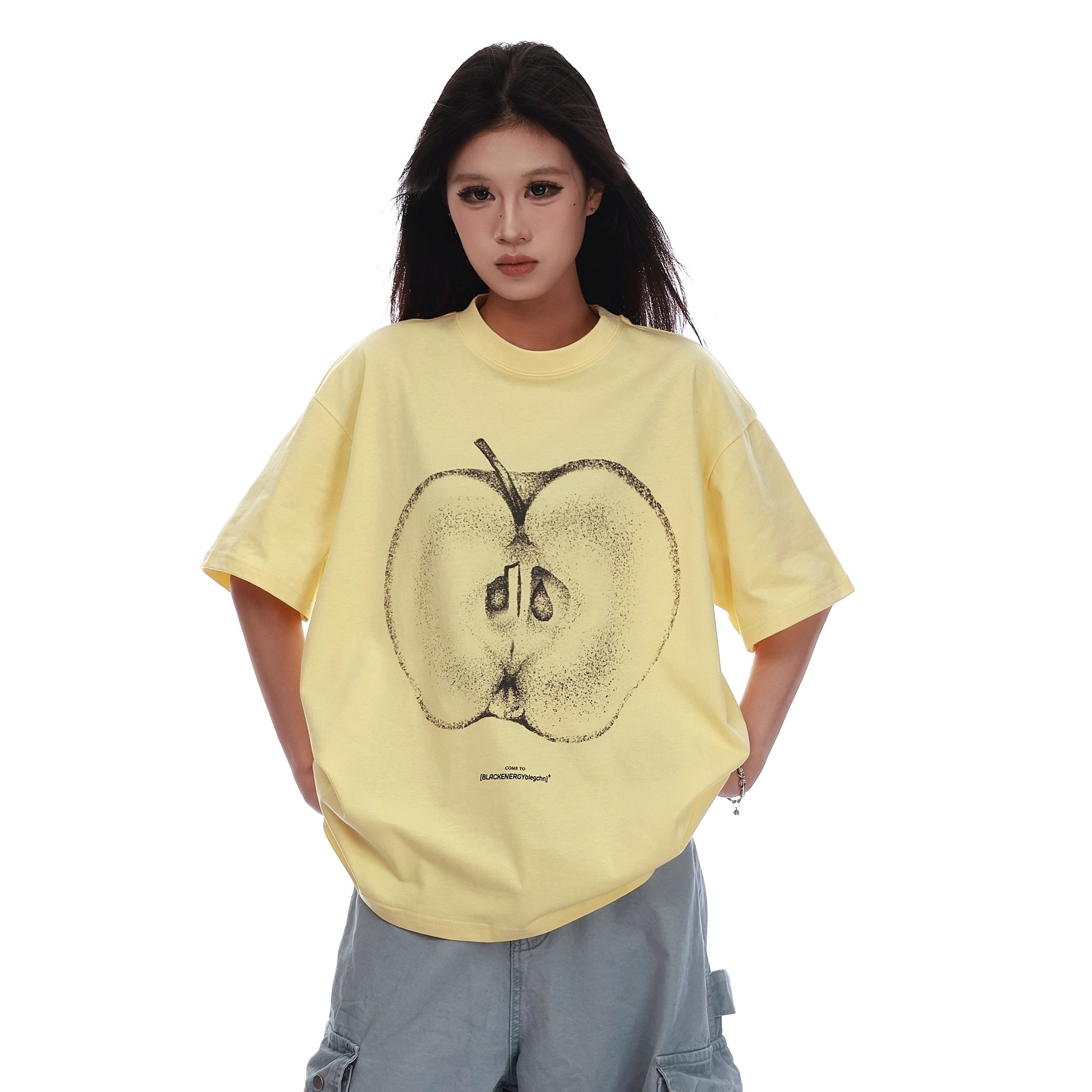 Cut Apple Print T-shirt VI2002