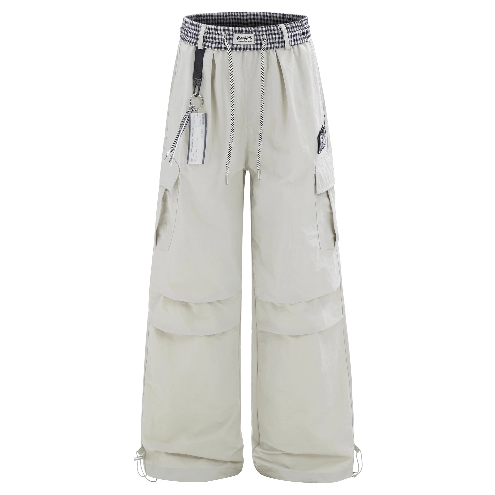 Check Panel Waist Paratrooper Pants MW10227