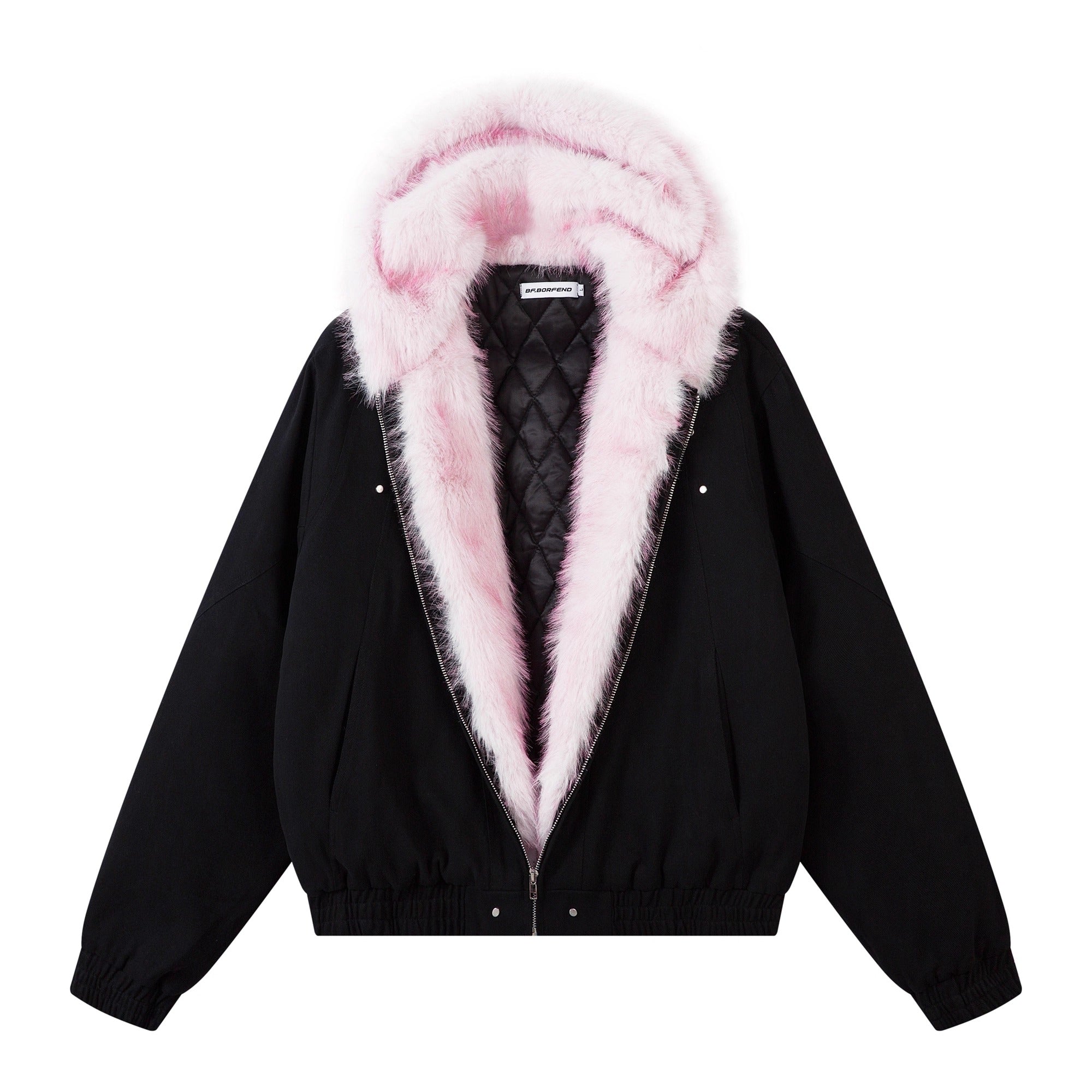Carving Fur Collar Hooded Jacket BK7051