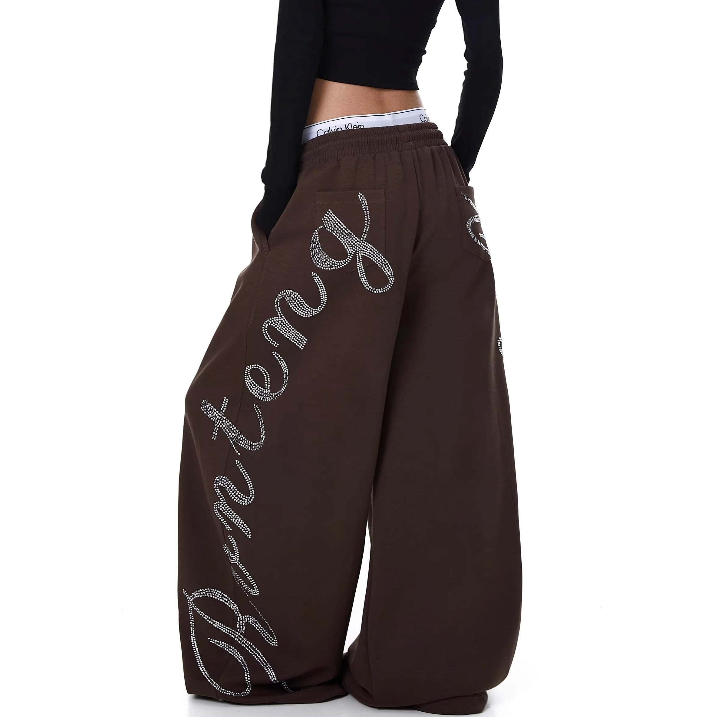 ラインストーンスウェットパンツ MW10331