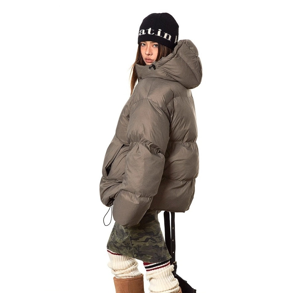 Print Hooded Short Padded Jacket TP9001
