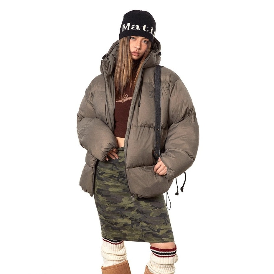 Print Hooded Short Padded Jacket TP9001