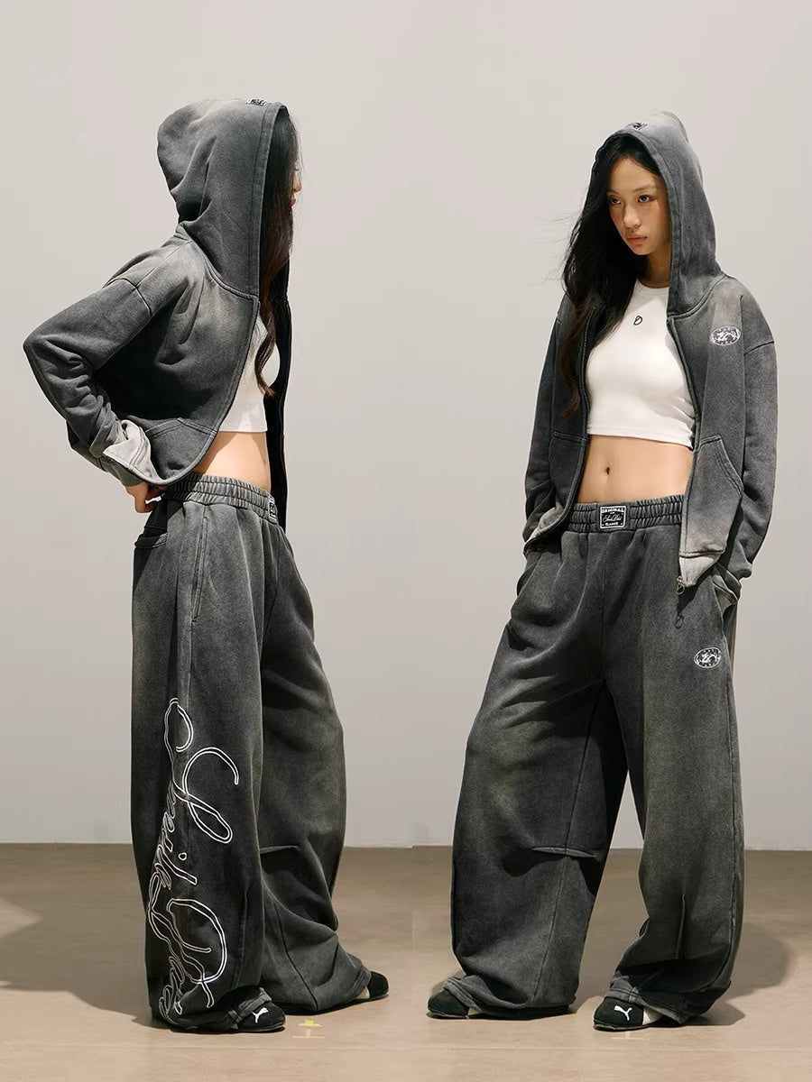 【上下別売り】Washed Embroidered Hooded Parka & Sweat Pants MW10339