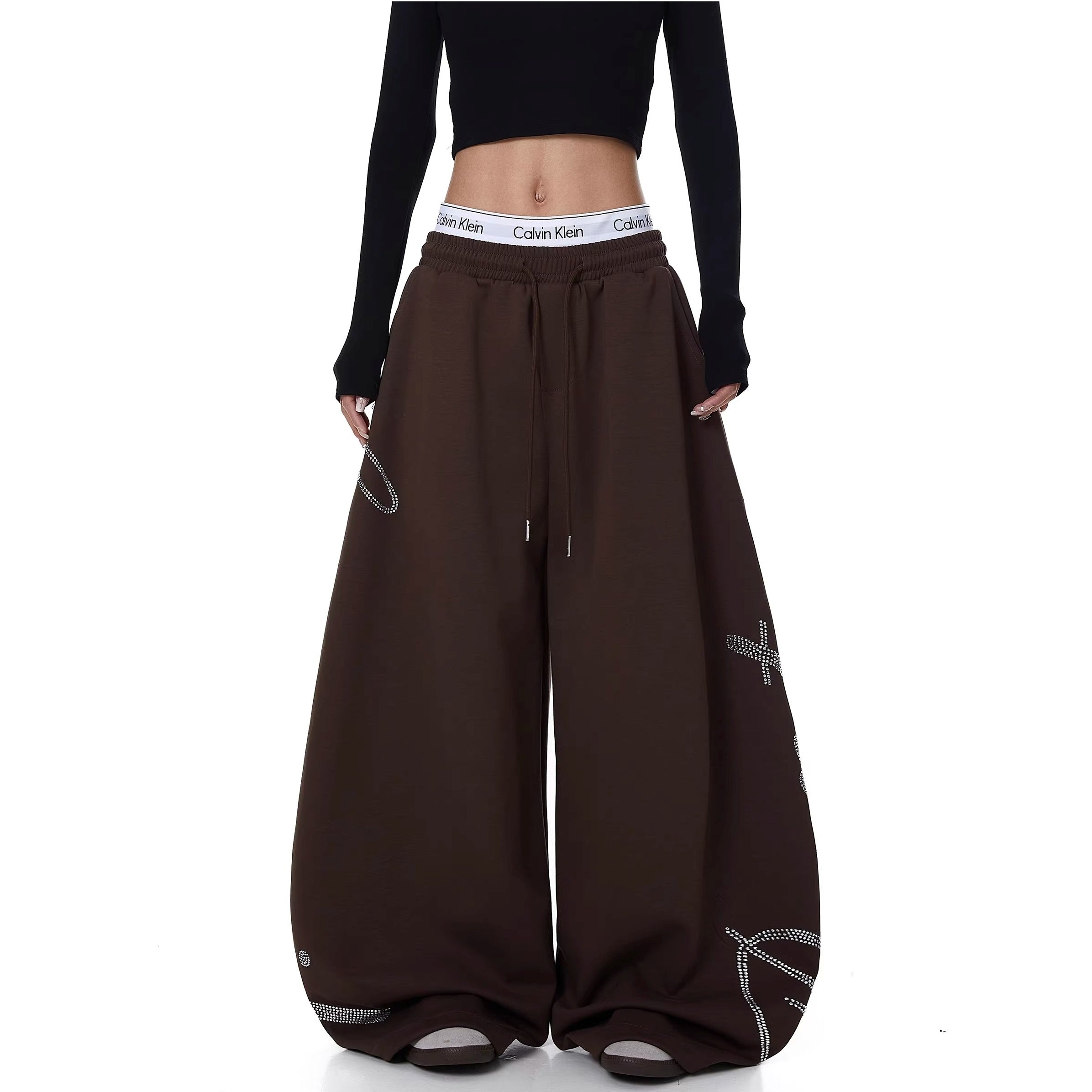 ラインストーンスウェットパンツ MW10331