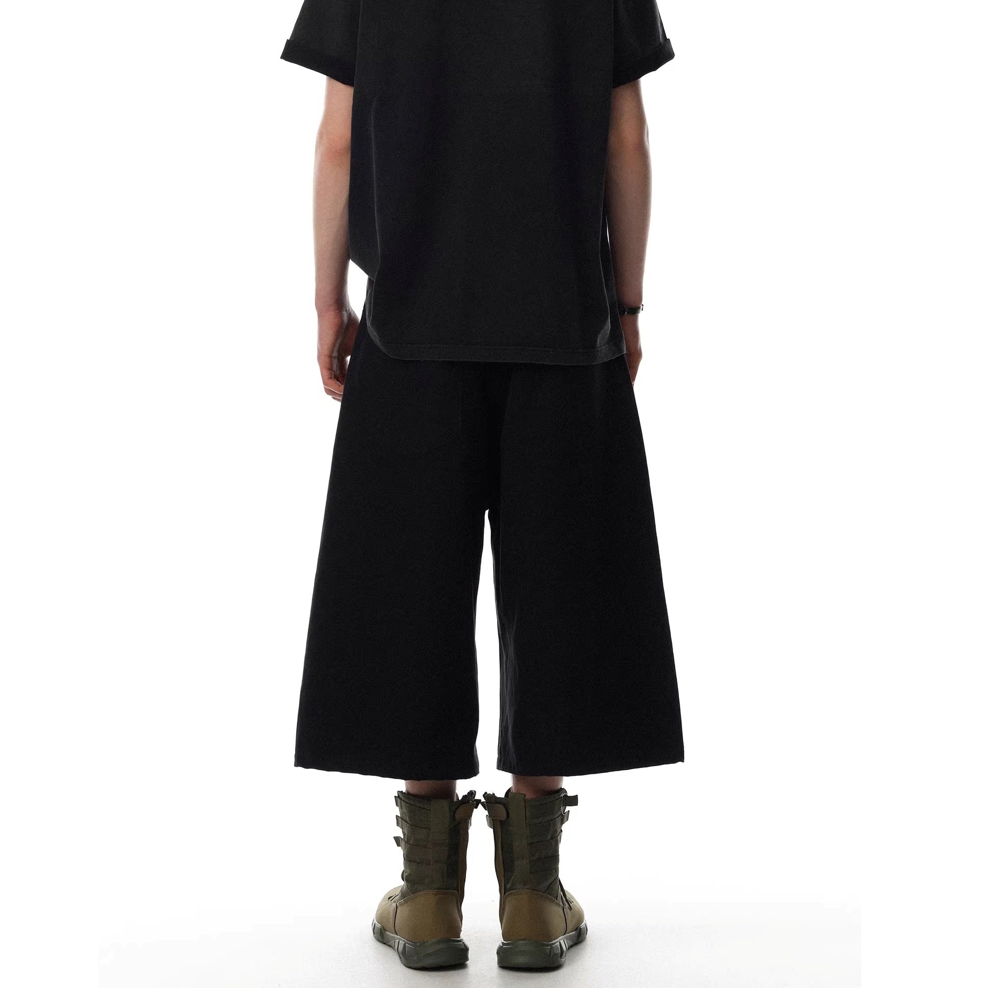 Deconstructed Design Wide-leg Cropped Pants MR8035