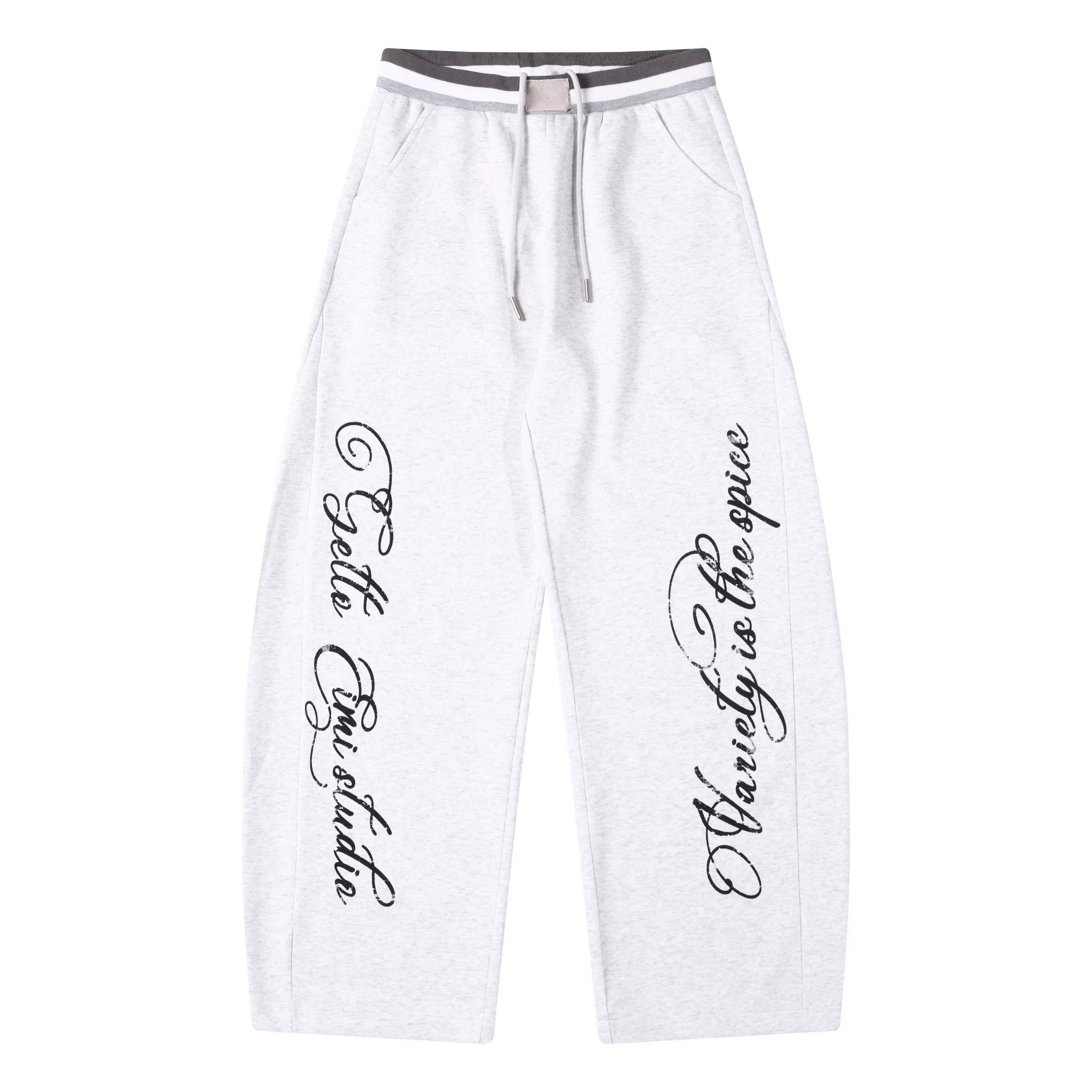 Letter Print Loose Curve Sweat Pants MW10379