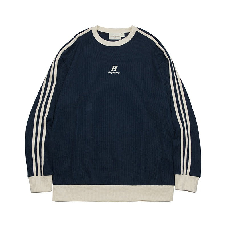 Line Sleeve Waffle Long Sleeve T-Shirt HH7001