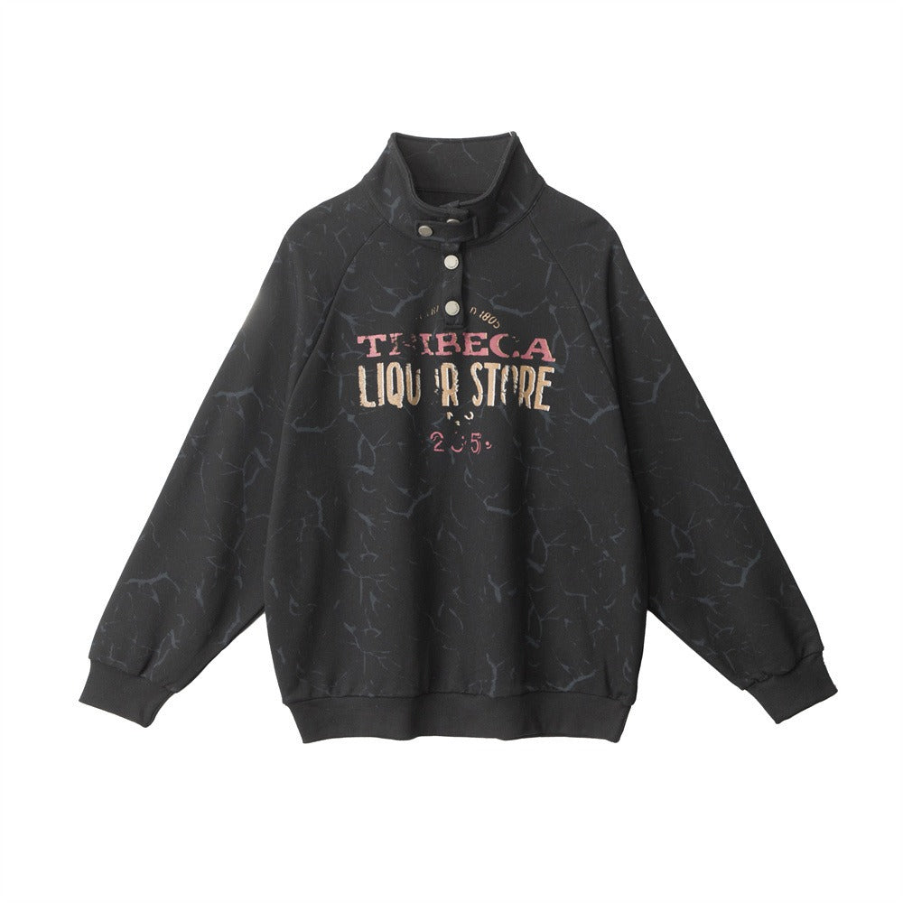 Mock Neck Print Sweat NR7007