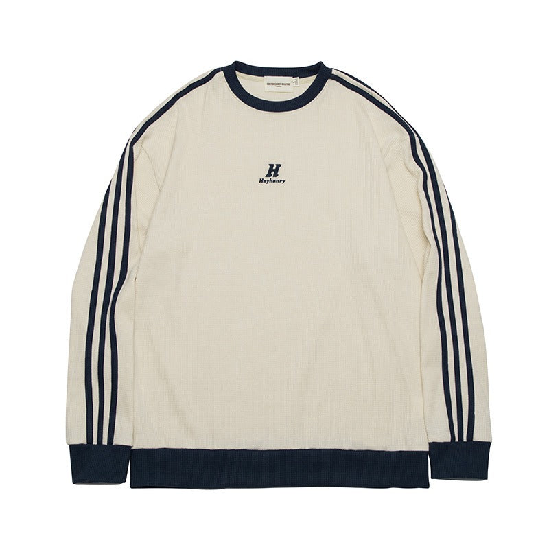 Line Sleeve Waffle Long Sleeve T-Shirt HH7001