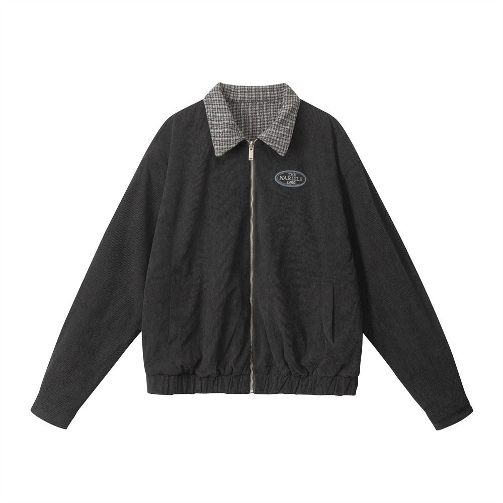 Reversible Contrast Plaid Zip Jacket NR7001