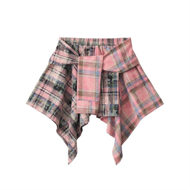 Irregular Design Plaid Babes Skirt NR7003